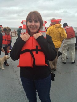 Stephanie Lyons staying cheerful! 