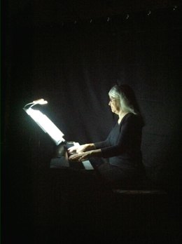 The lovely Julie Howard accompanies the cast of "A Tale of Blackbeard," which she wrote in 1974.