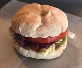 Cookies With a Harbor View BLT with fresh mozerella on a homemade roll