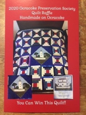 Quilting The 2020 OPS Quilt! Tickets are still available. Call 252-928-7375 or email info@ocracokepreservation.org