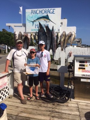 Late July/Early August Fishing Report August 10th family from Virginia aboard Dream Girl with sail fish certificate