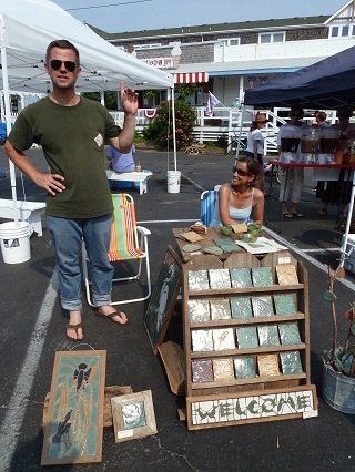 Maria Logan's earth-inspired ceramic art with handmade frames by Matt Sheehan