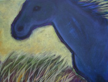 Bonfire of the Canvases Black Pony, 16x20