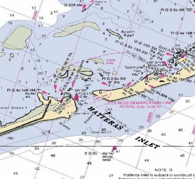 The Good, the Bad and the Ferry The ideal route would be away from the churning inlet but not quite so far away as the ferry channel in use. Alas.