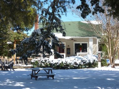 Caffeine is Good! Ocracoke Institution Changes Hands Ocracoke Coffee co. after a January 2011 snowfall.
