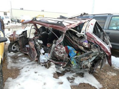 Police Blotter 3/6/2012 Robyn's car after she was hit by a drunk driver.