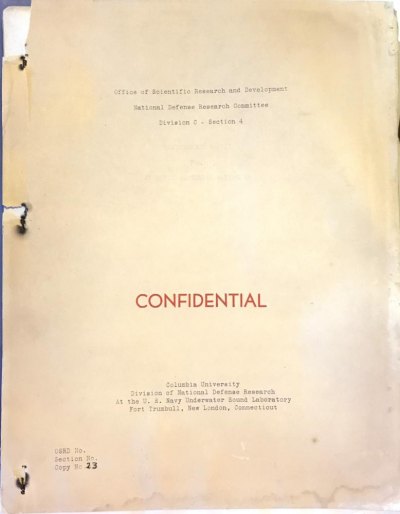 A History of the U.S. Navy on Ocracoke Cover of confidential training manual