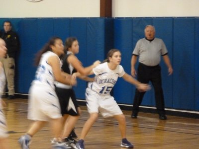 Post-Season Play on Ocracoke Abby Morris focused on defending.