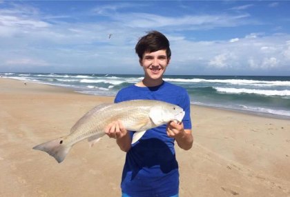 Summer Fun Fishing Carson Etheridge (age 12) of Rocky Mount with a 29 inch drum caught Saturday June 17th behind the airport on Ocracoke. First drum from the surf!