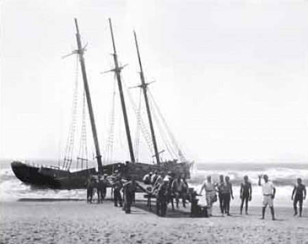 Shipwreck Beams Exposed By Gale Photo of the Nomis taken August 17, 1935 by Ocracoke school teacher Miss Selma Wise.