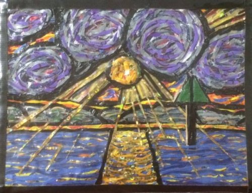 Another Successful OPS Art Show! Jubal Creech created this out of duct tape. How cool is that? Unfortunately for my daughter's budget, someone else thought it was cool enough to spend $100.