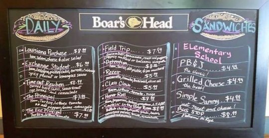 Deli-ciousness on School Road A+ menu options