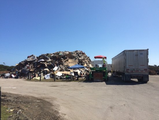 The growing pile at the Lifeguard Beach parking lot.