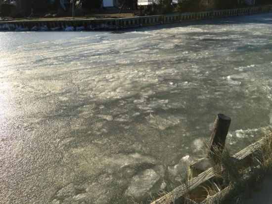 Baby, It's Colder Icy canal in Oyster Creek